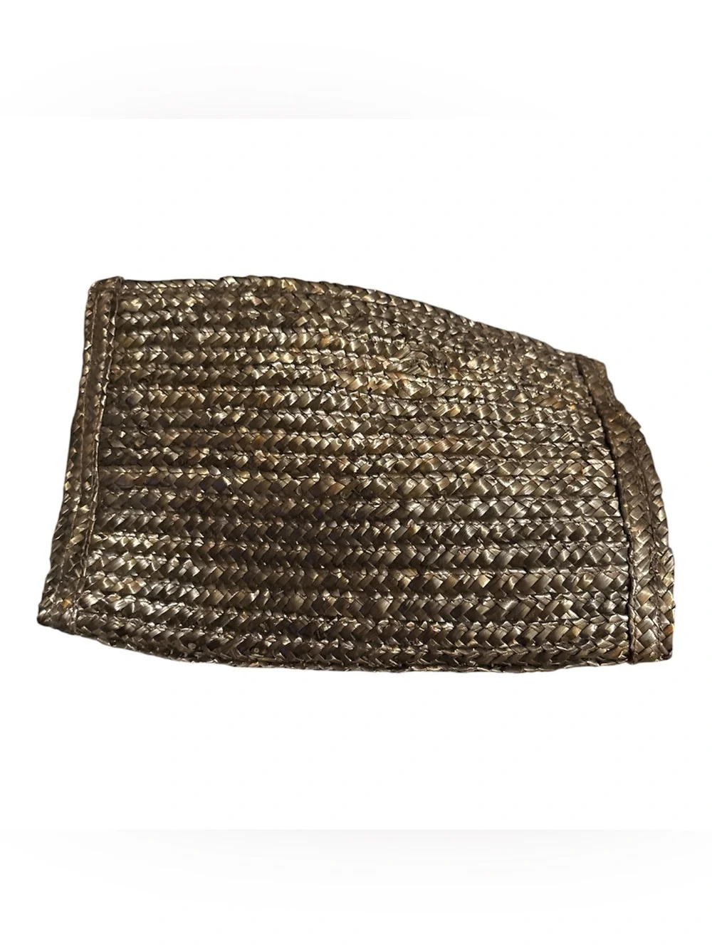 Woven Straw Clutch with Pink & Lime Floral Accent